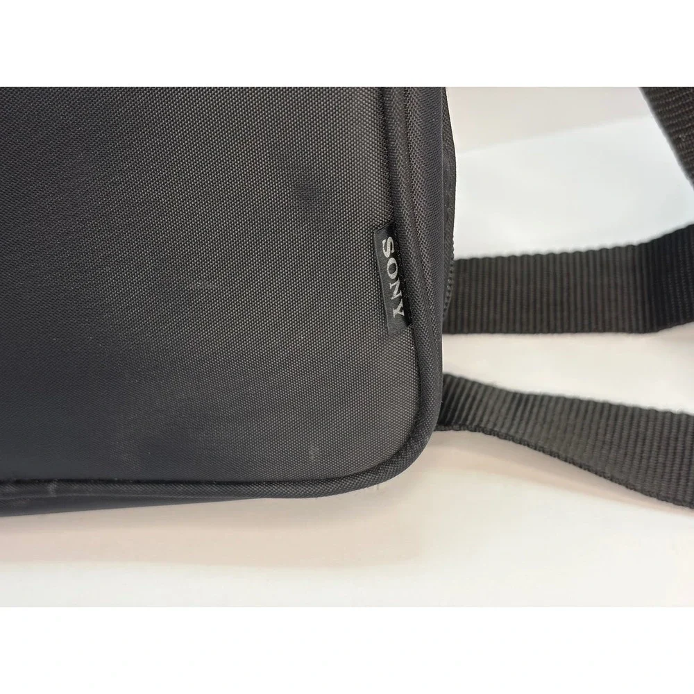 Sony Camera Bag Black Nylon Shoulder Strap Padded Carry Case Organizer